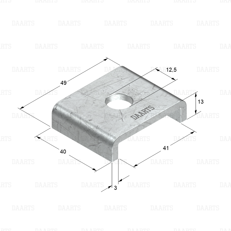 с размерами  Шайба монтажная седельная DS MQL